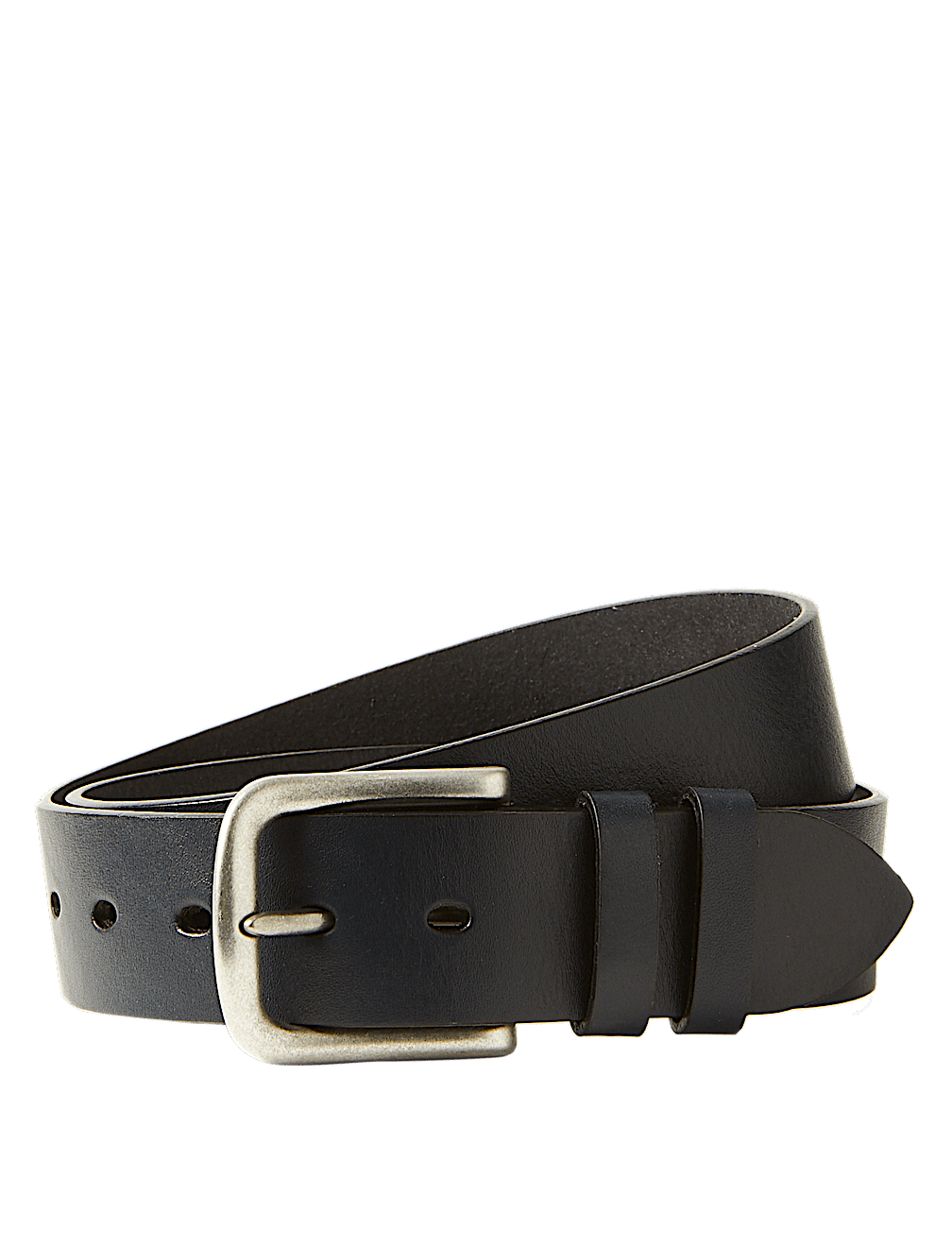 Leather Rectangular Buckle Denim Belt