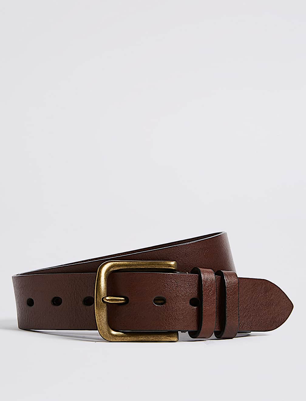 Leather Rectangular Buckle Denim Belt