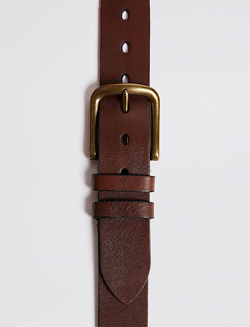 Leather Rectangular Buckle Denim Belt
