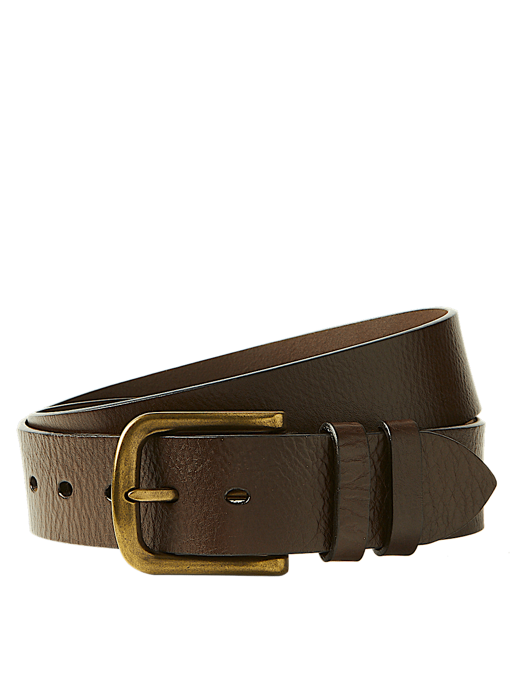 Leather Rectangular Buckle Denim Belt