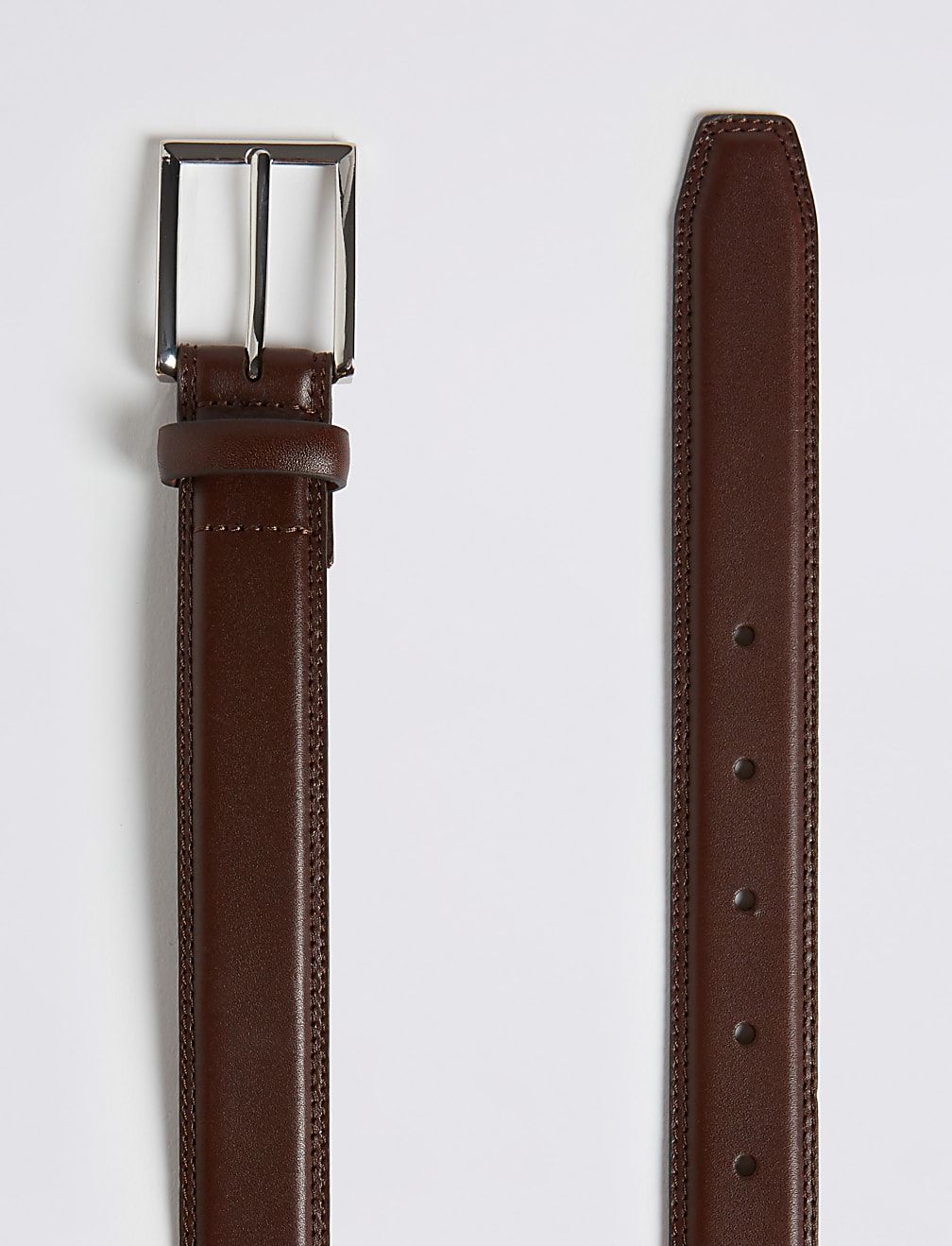 High Shine Leather Buckle Belt