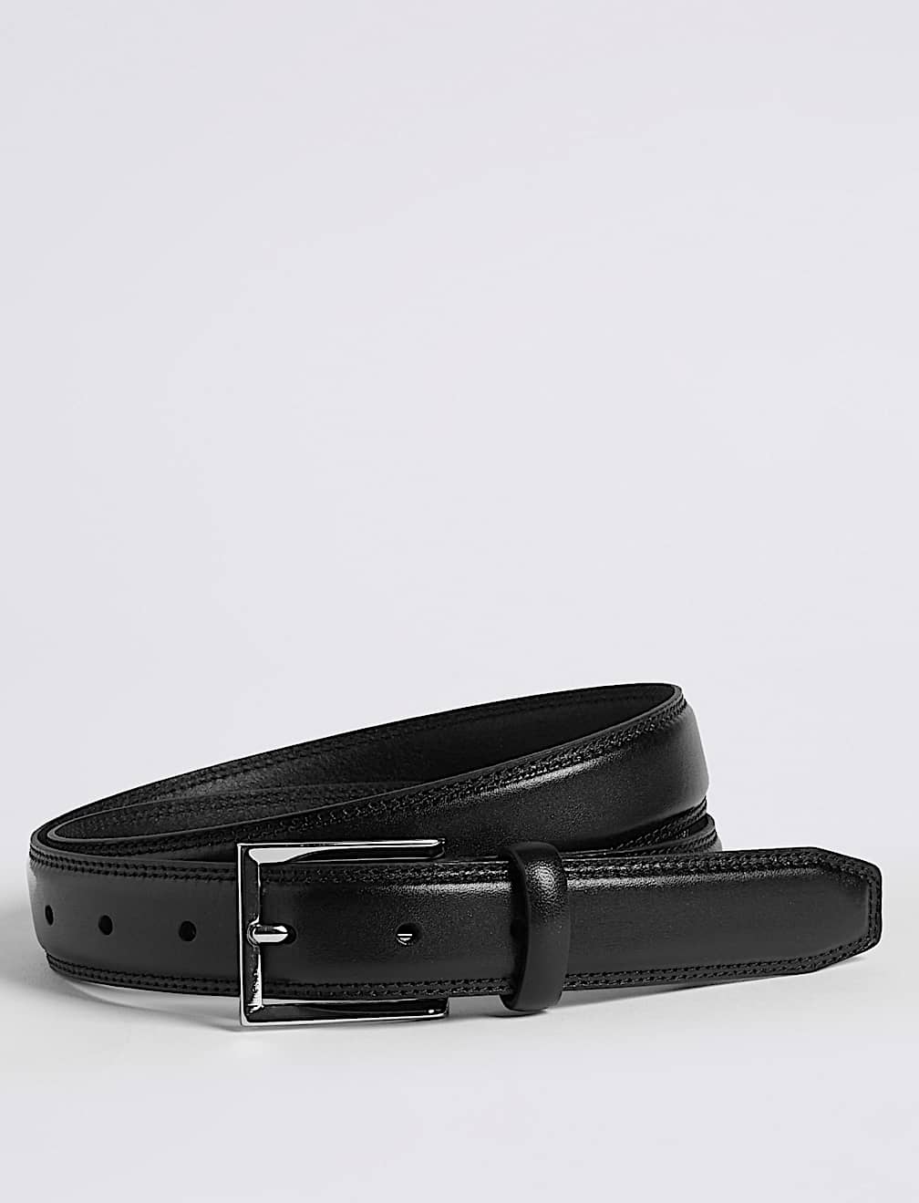 High Shine Leather Buckle Belt