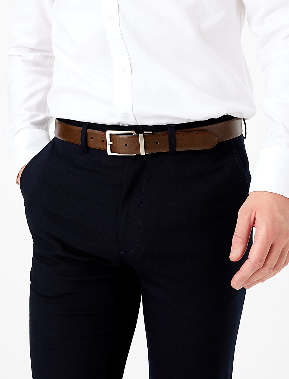 Leather Textured Reversible Belt