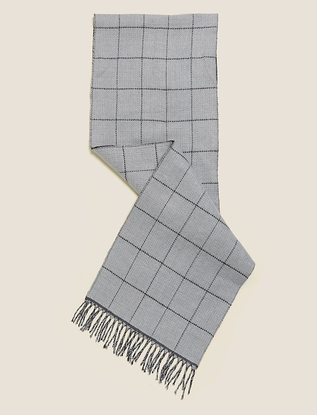 Reversible Windowpane Check Scarf