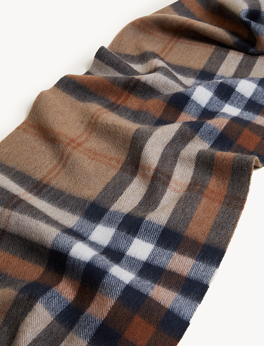 Pure Merino Wool Checked Scarf