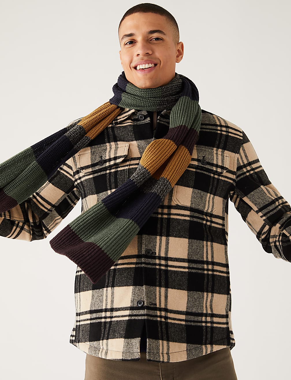 Striped Knitted Scarf