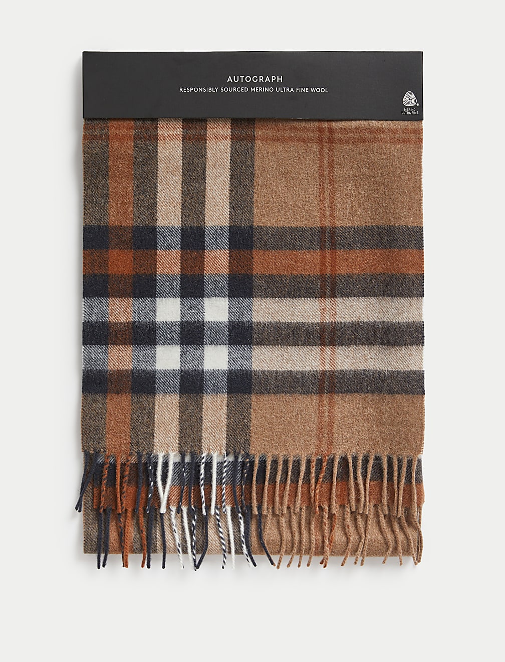 Merino Wool Checked Scarf
