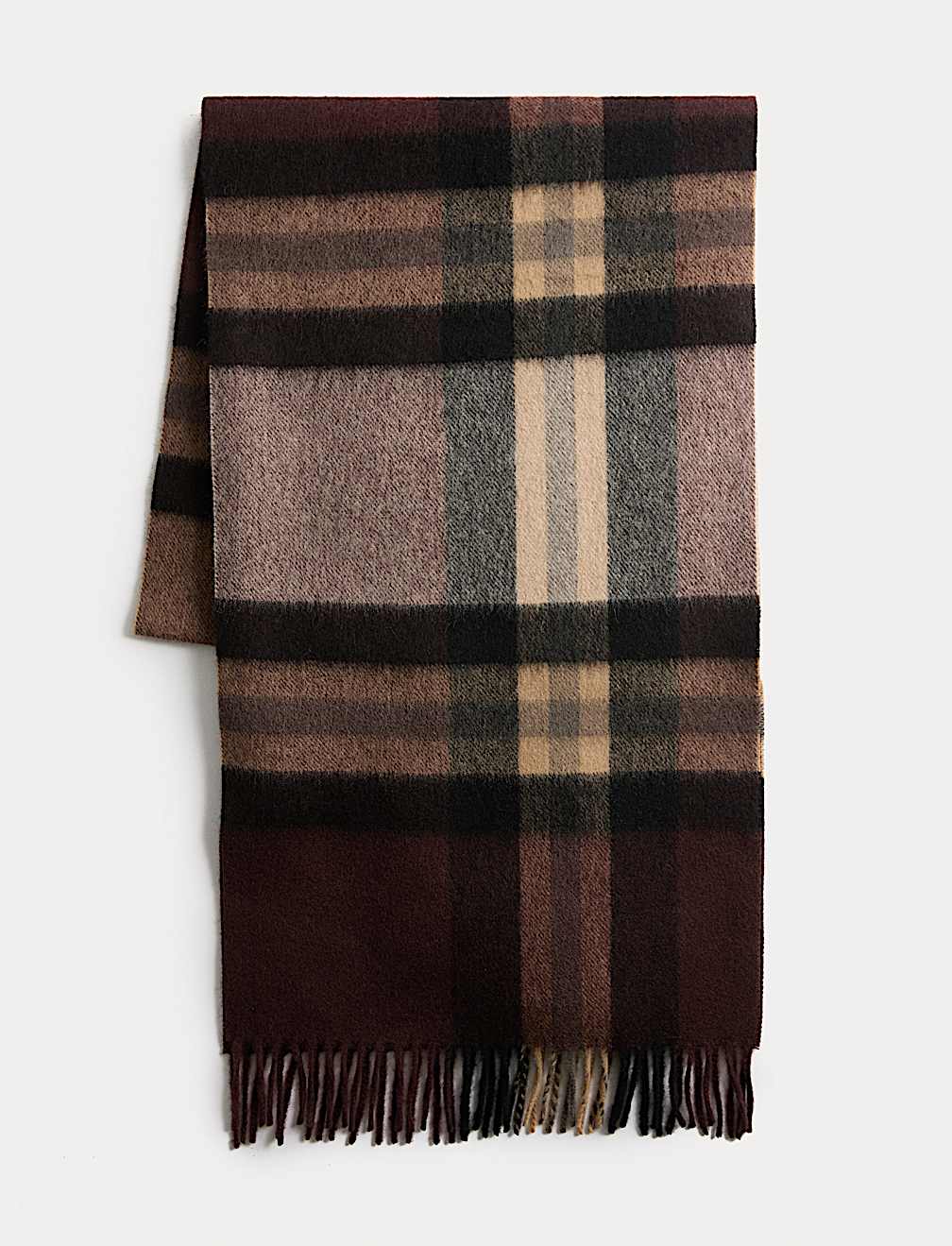 Merino Wool Checked Scarf