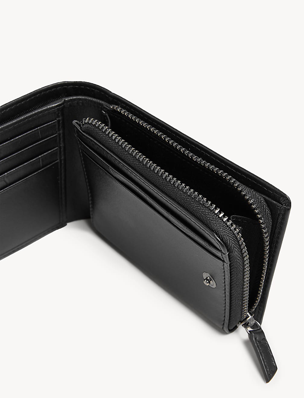 Leather Zip Bi-Fold Cardsafe™ Wallet