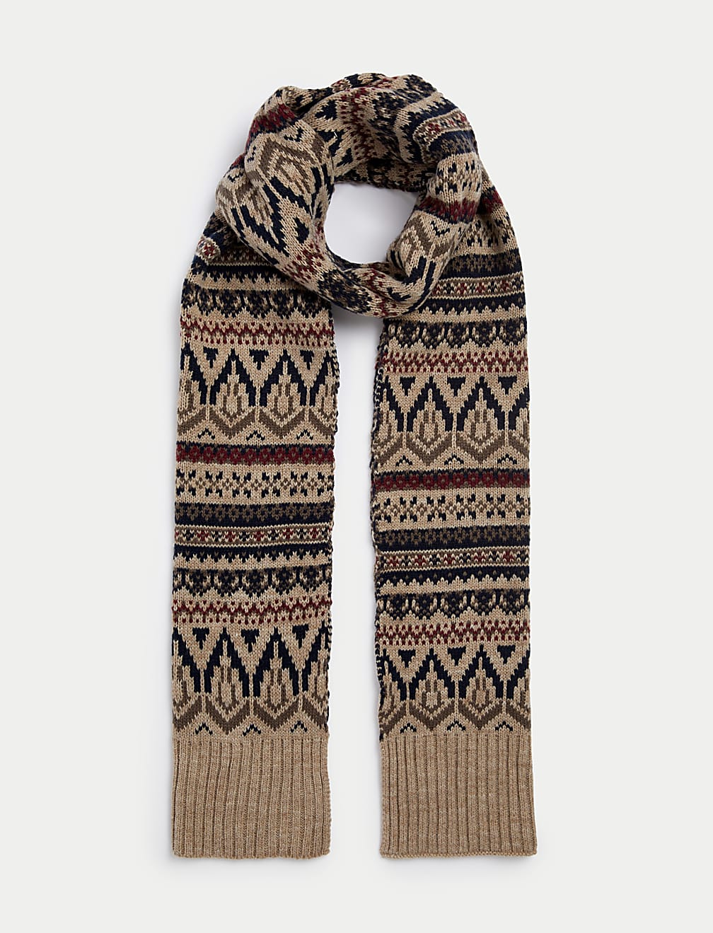 Fair Isle Knitted Scarf