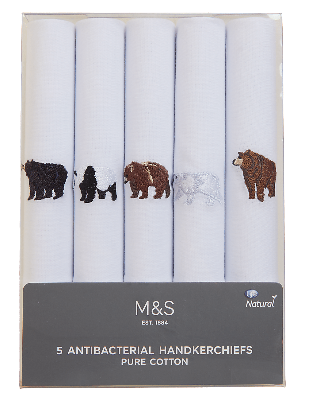 5 Pack Embroidered Handkerchief