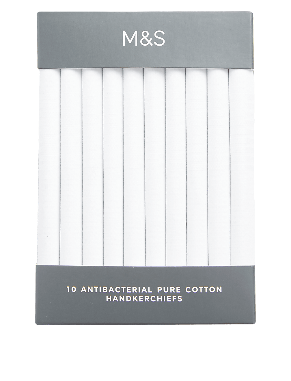 10pk Antibacterial Pure Cotton Handkerchiefs with Sanitized Finish®