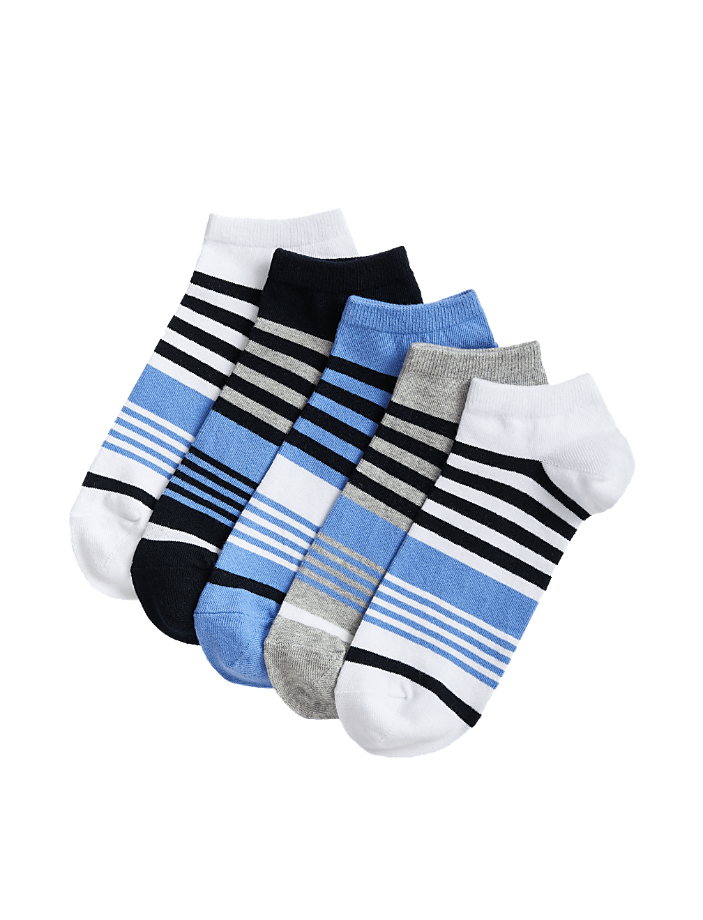 5pk Cool & Fresh&trade; Striped Trainer Socks