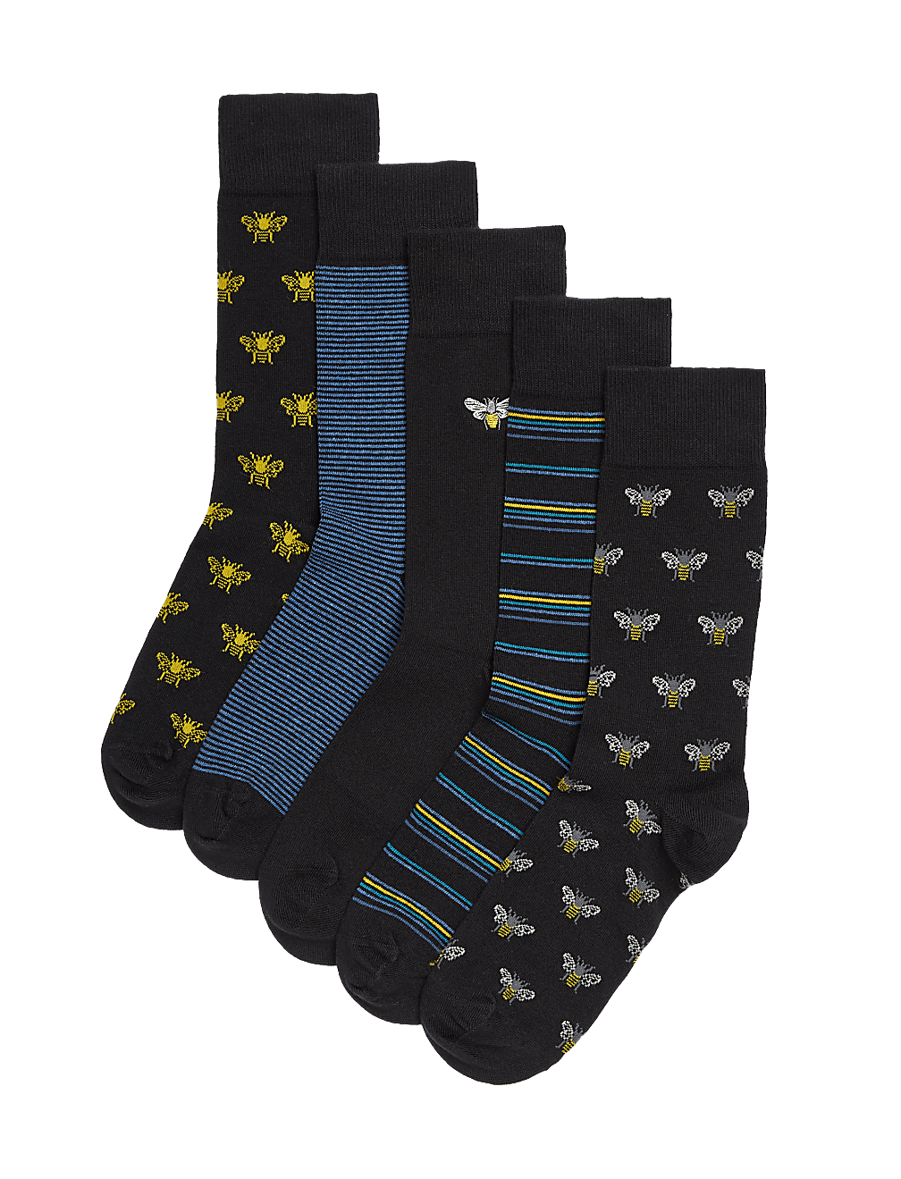 5pk Cool & Fresh™ Bee Cotton Rich Socks