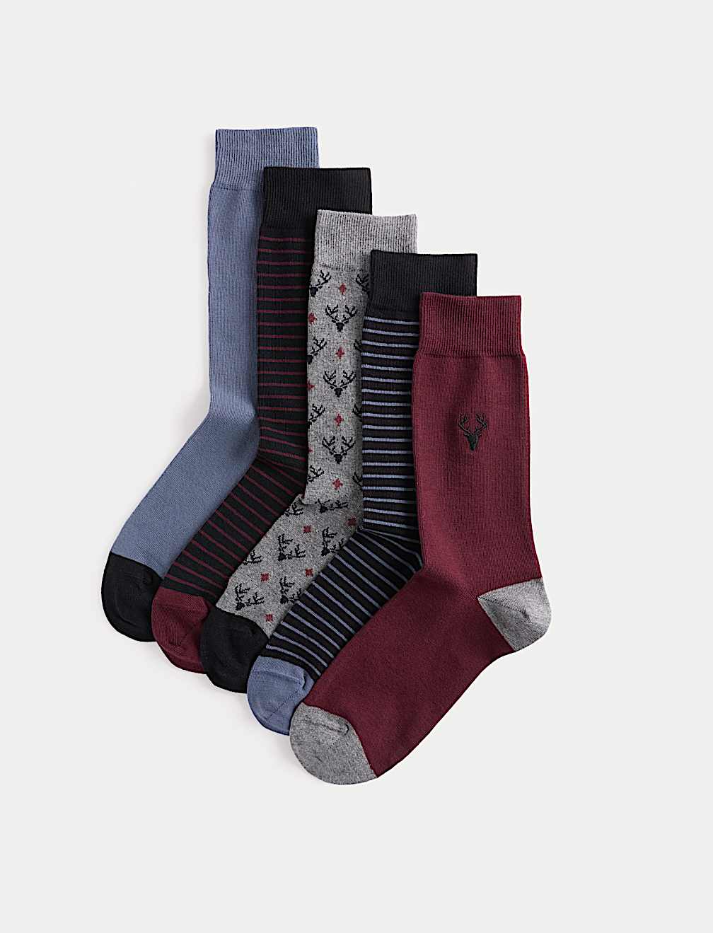 5 Pack Cool & Fresh&trade; Stag Cotton Rich Socks