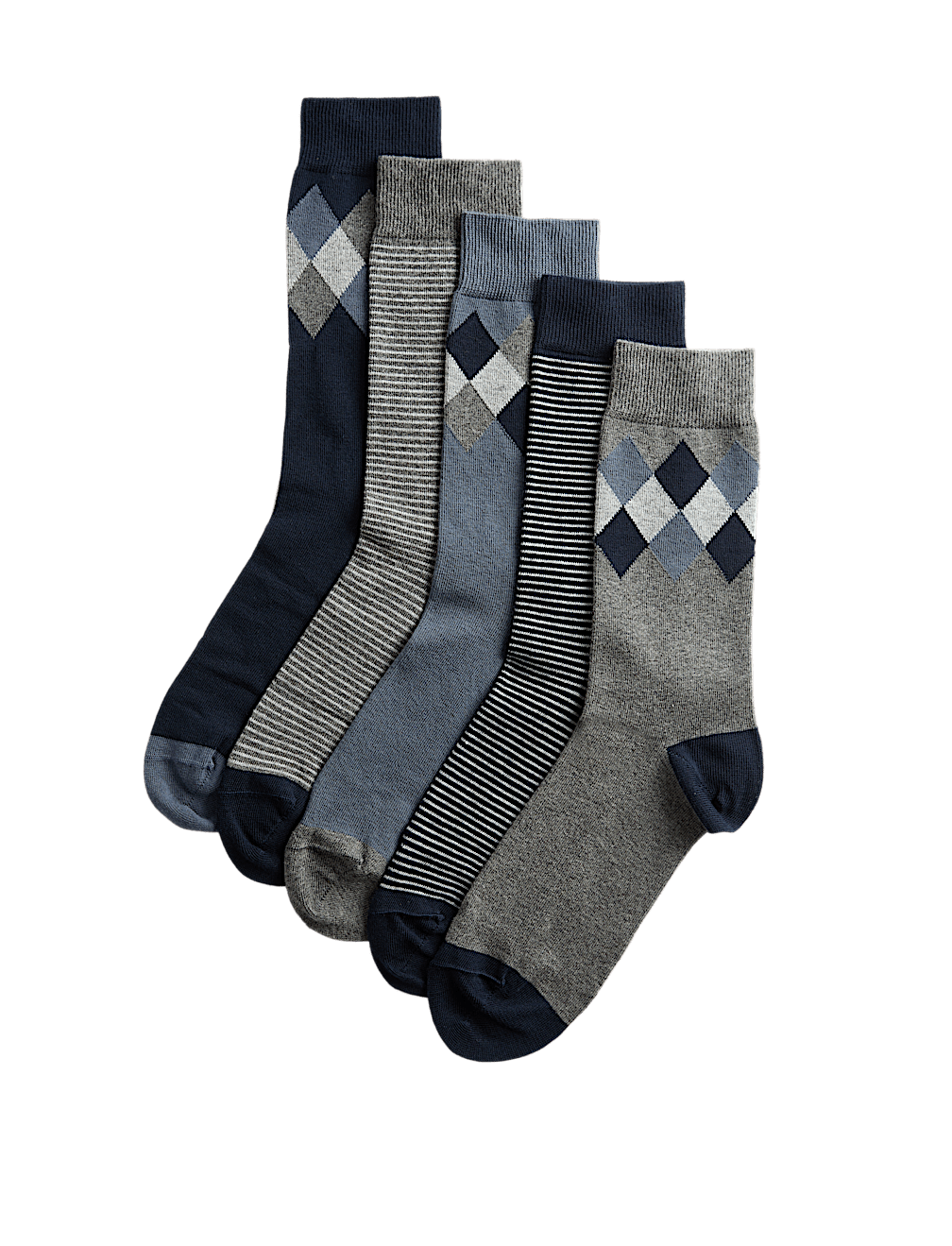 5 Pack Cool & Fresh&trade; Argyle Cotton Rich Socks