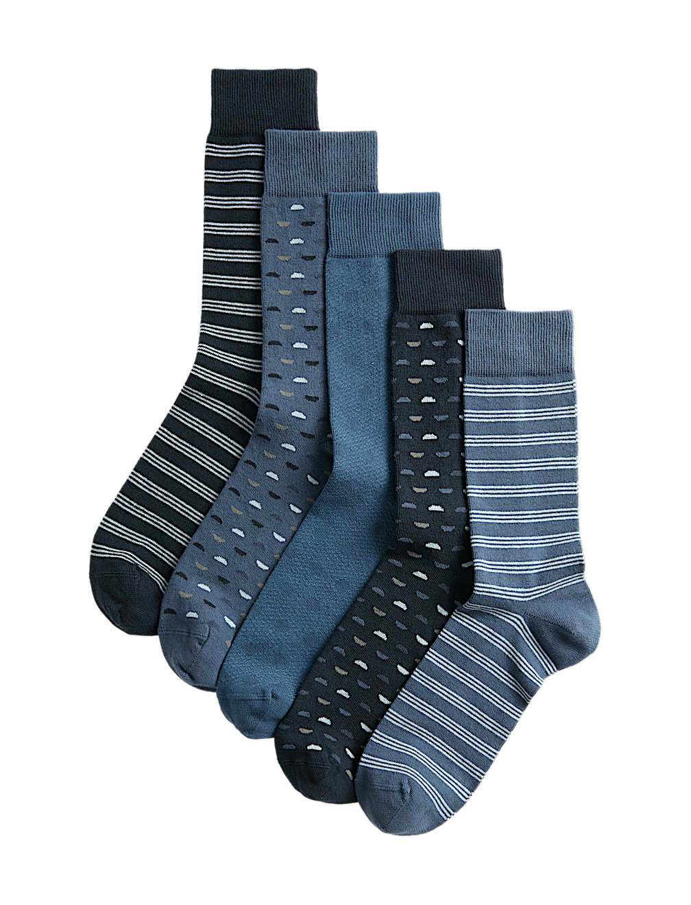 5 Pack Cool & Fresh Geometric Cotton Rich Socks