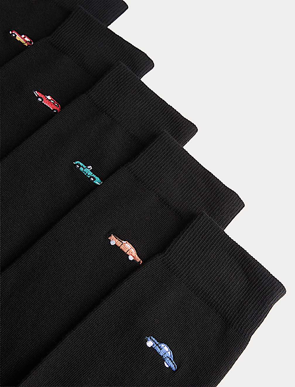 5 Pack Cool & Fresh&trade; Vintage Car Cotton Rich Socks