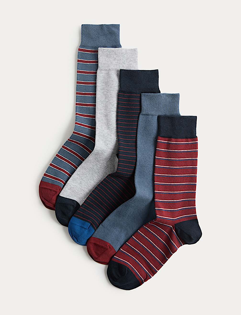 5 Pack Cool & Fresh&trade; Stripe Cotton Rich Socks