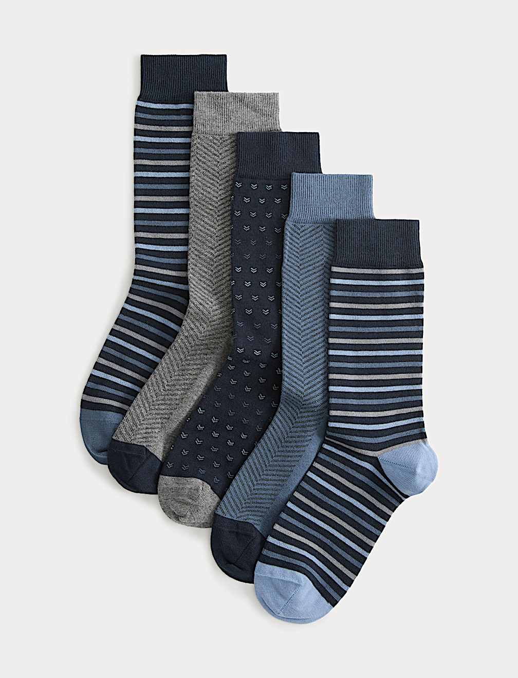 5 Pack Cool & Fresh&trade; Geo Cotton Rich Socks