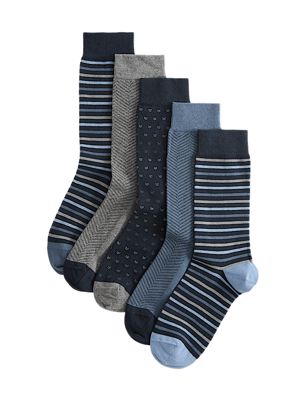 5 Pack Cool & Fresh&trade; Geo Cotton Rich Socks