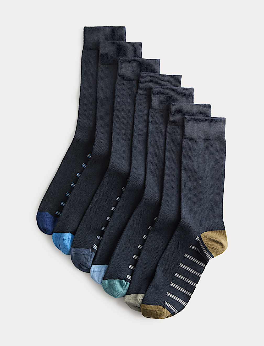 7 Pack Cool & Fresh&trade; Striped Cotton Rich Socks