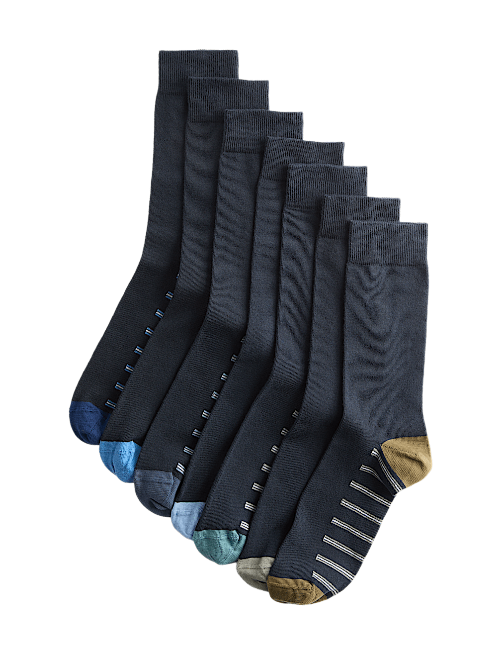 7 Pack Cool & Fresh&trade; Striped Cotton Rich Socks