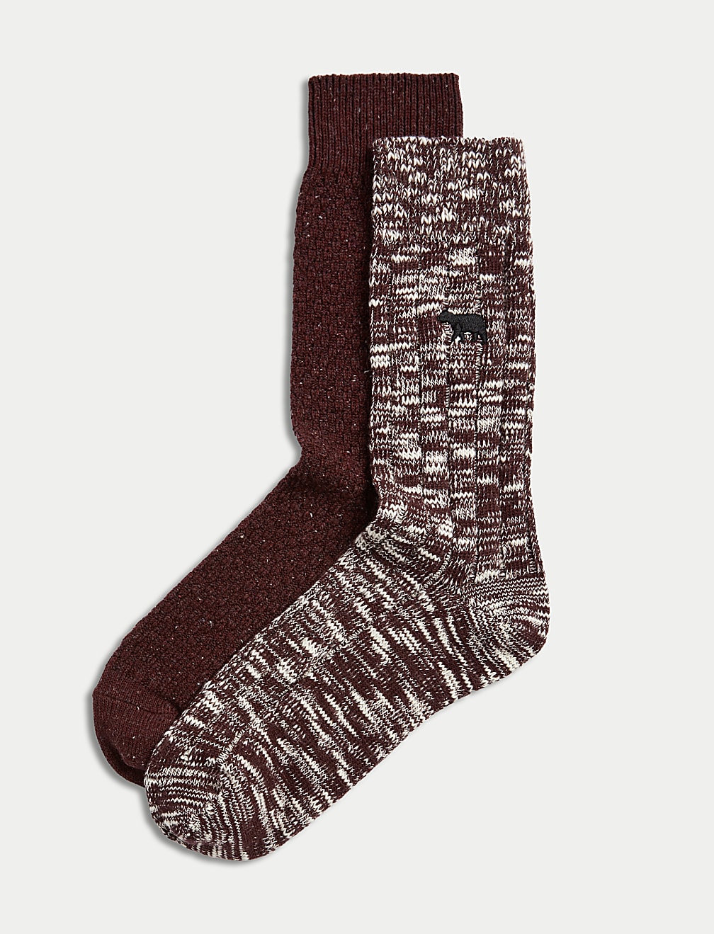 2pk Cotton Rich Bear Boot Socks