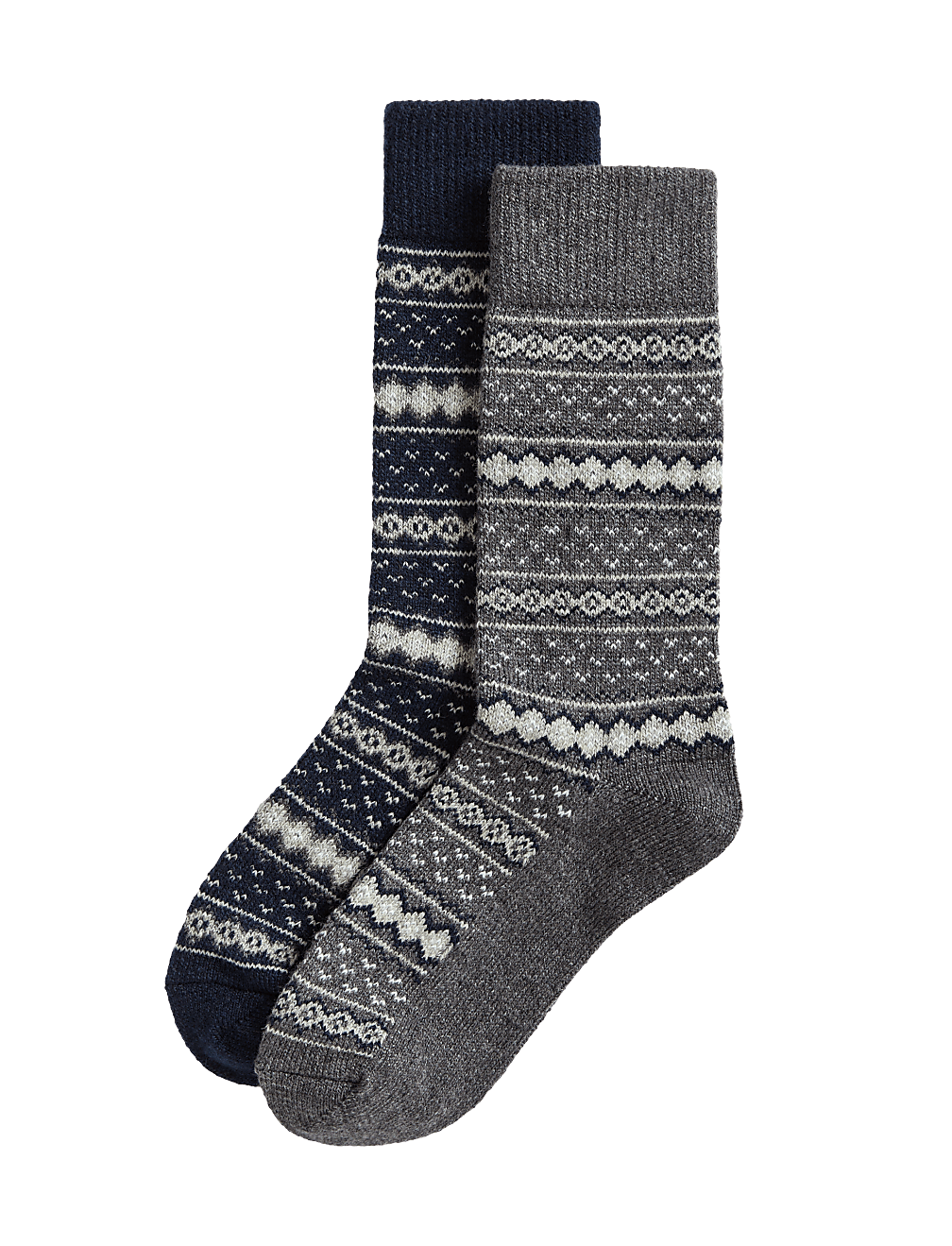 2pk Fair Isle Boot Socks