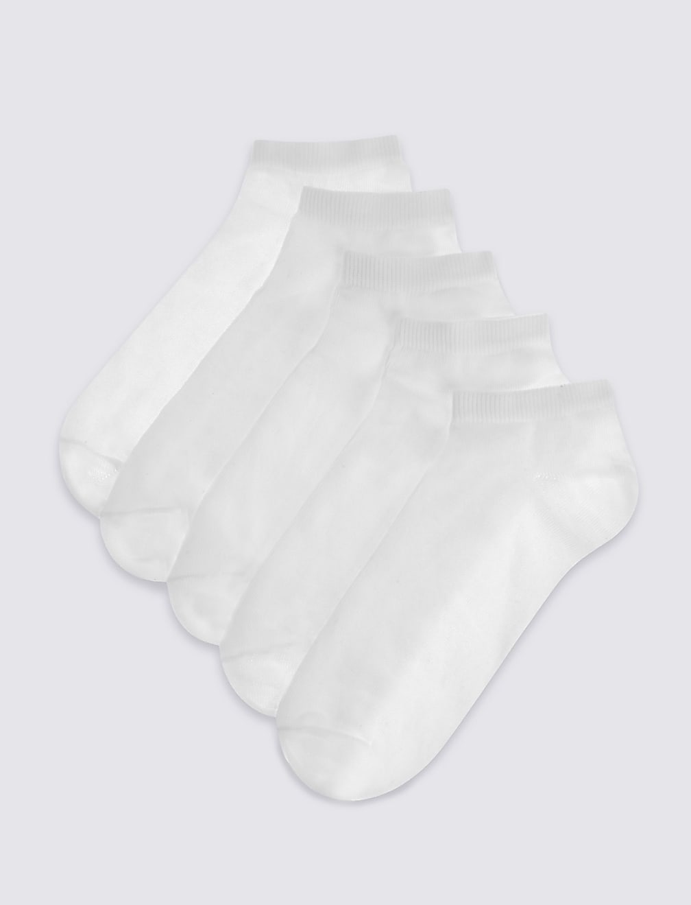 5 Pack Cotton Blend Trainer Liner Socks