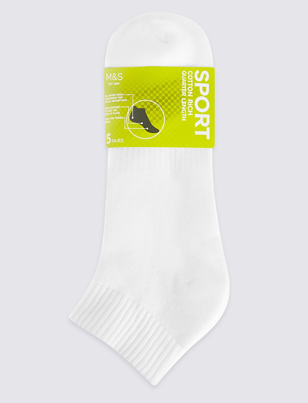 5 Pack Cool & Freshfeet™ Cushioned Socks