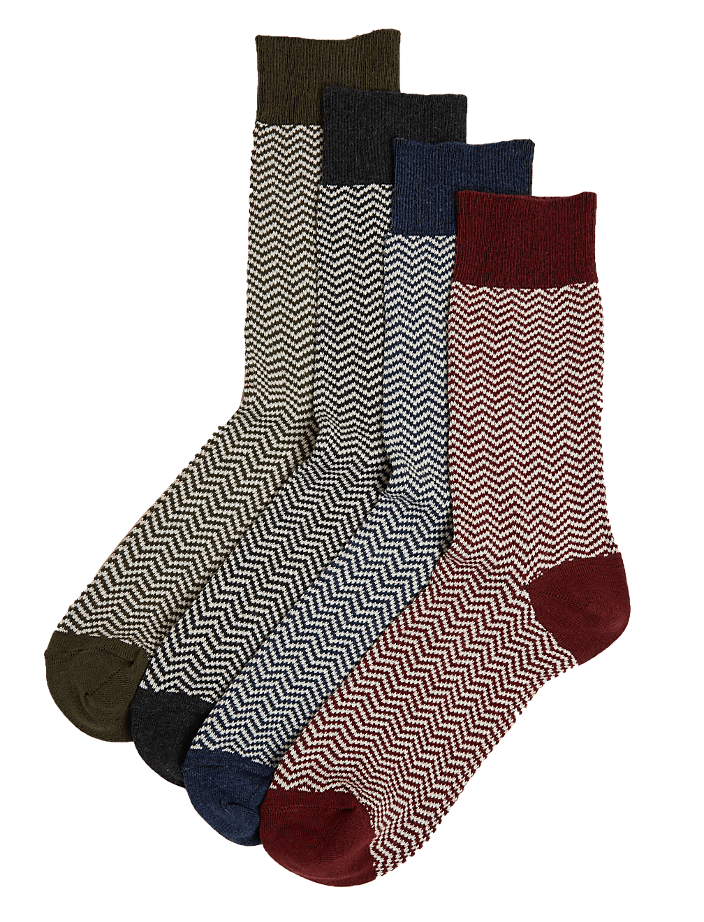 4pk Casual Herringbone Socks