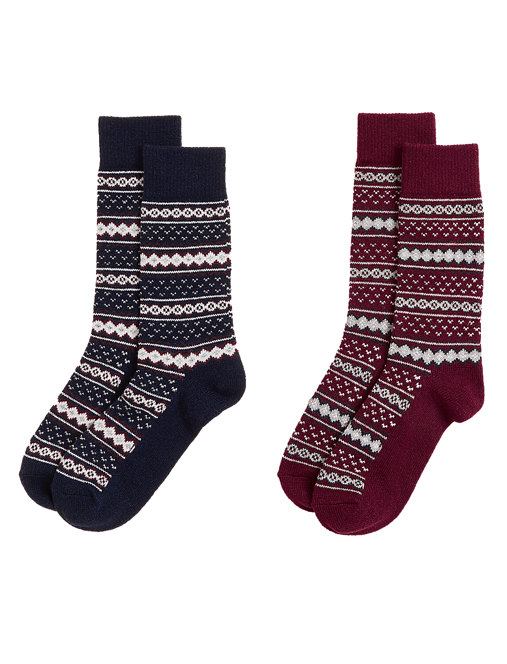 2pk Fair Isle Socks