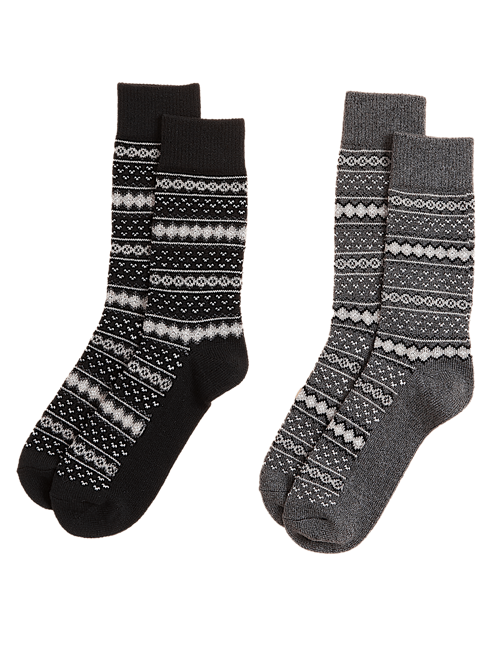 2pk Fair Isle Socks