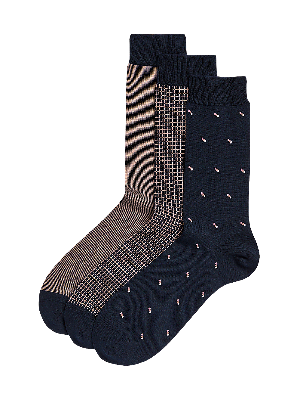 3pk Assorted Egyptian Cotton Rich Socks