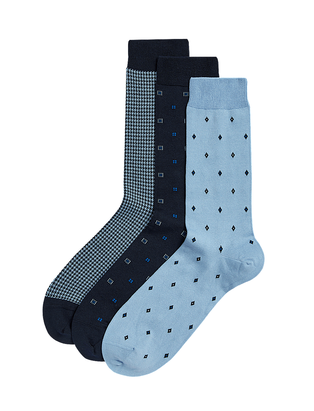 3pk Foulard Egyptian Cotton Rich Socks