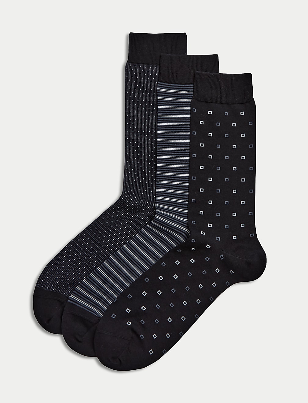 3pk Egyptian Cotton Rich Socks