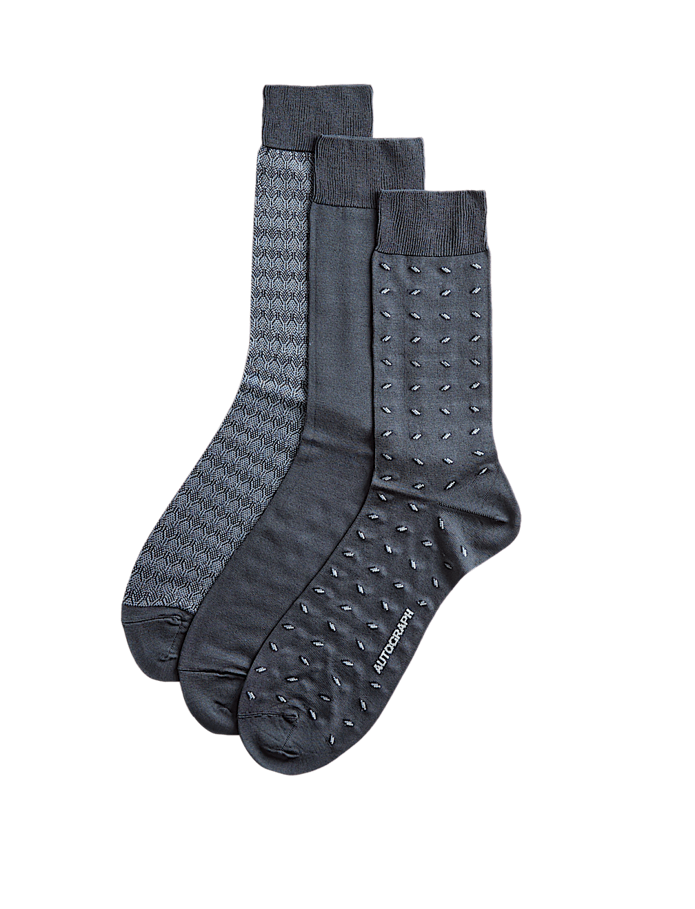 3pk Assorted Design Mercerised Cotton Blend Socks
