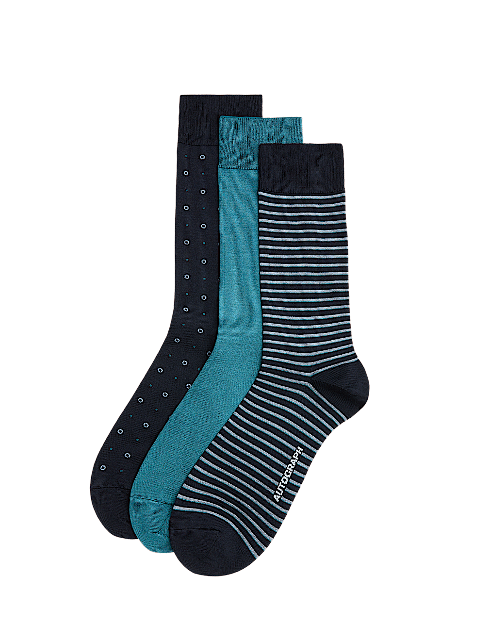 3 Pack Mercerised Cotton Rich Socks