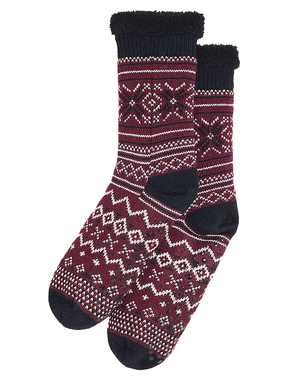 Fair Isle Slipper Socks