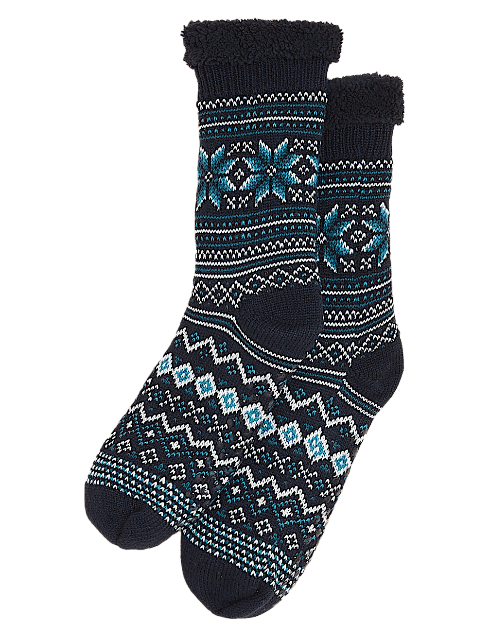 Fair Isle Slipper Socks
