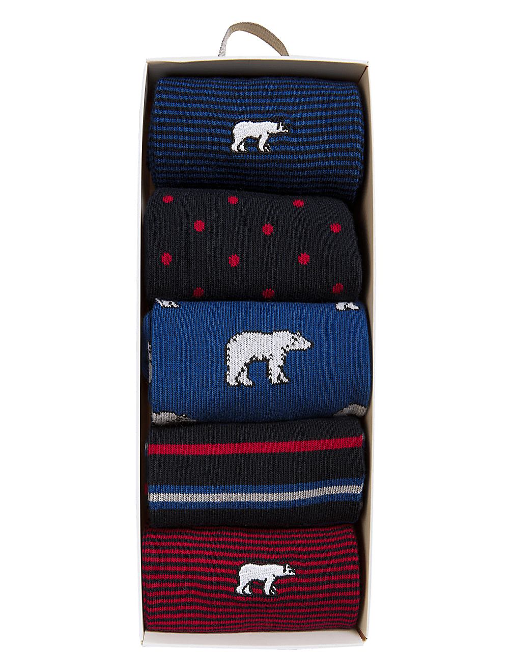 5pk Polar Bear Socks Gift Box