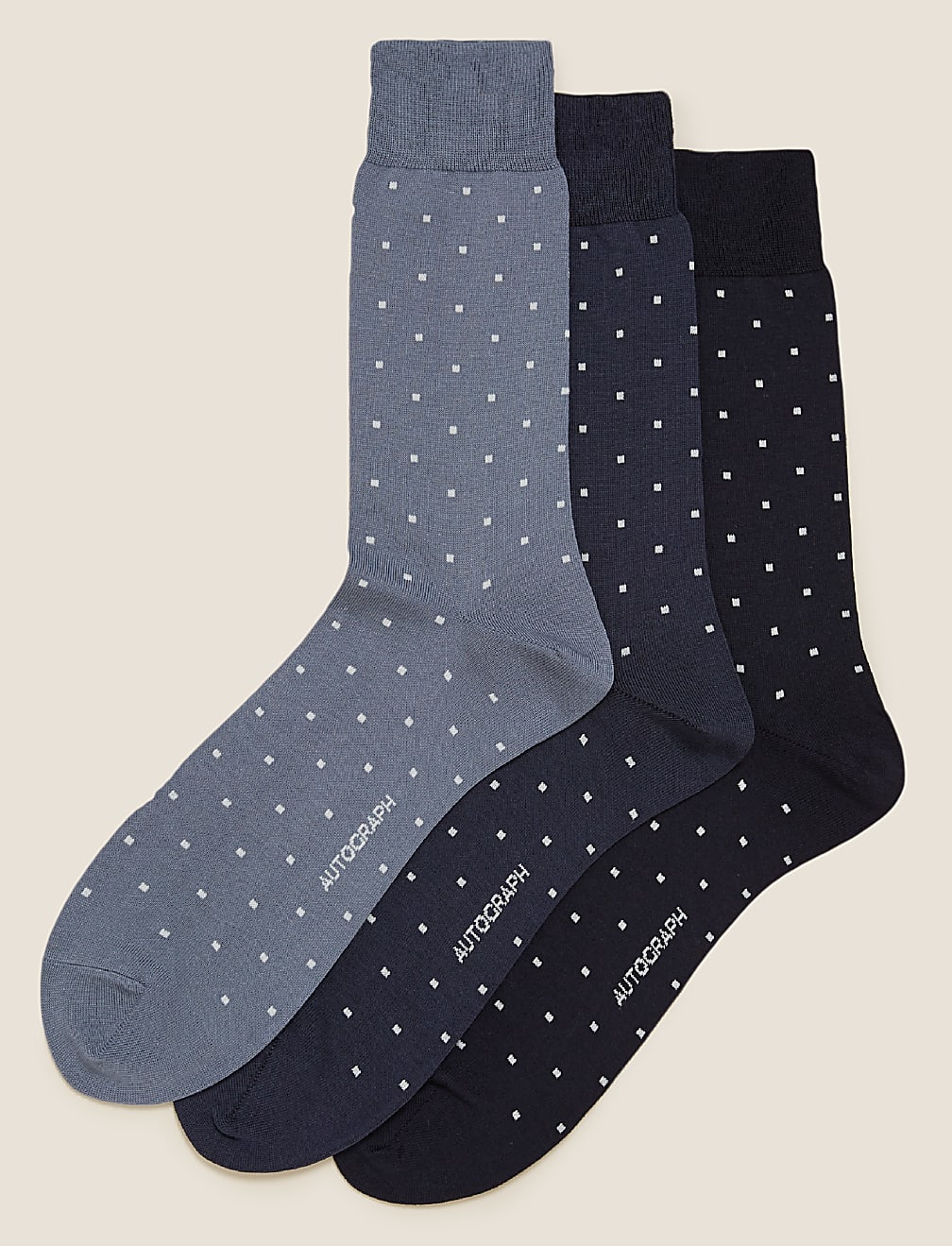 3pk Premium Cotton Polka Dot Socks