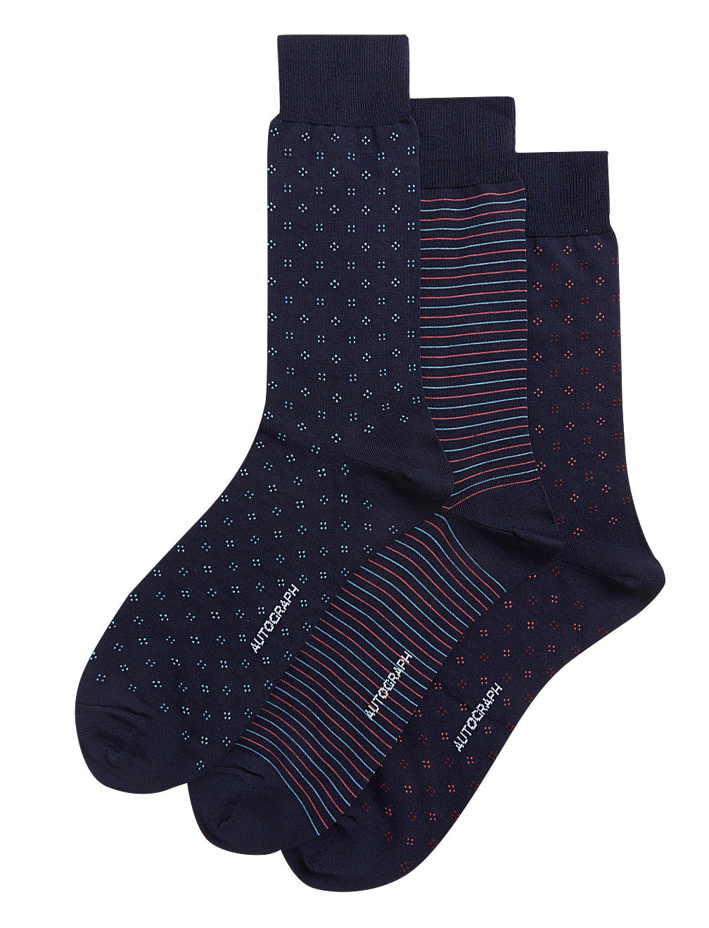3pk Assorted Modal Pima Cotton Socks