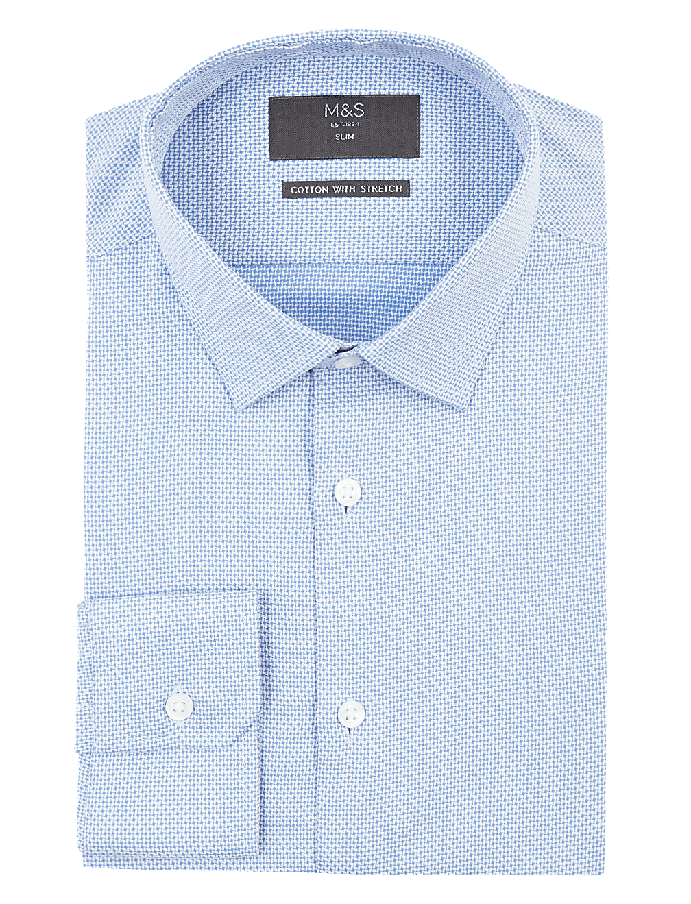 Slim Fit Easy Iron Shirt with Stretch