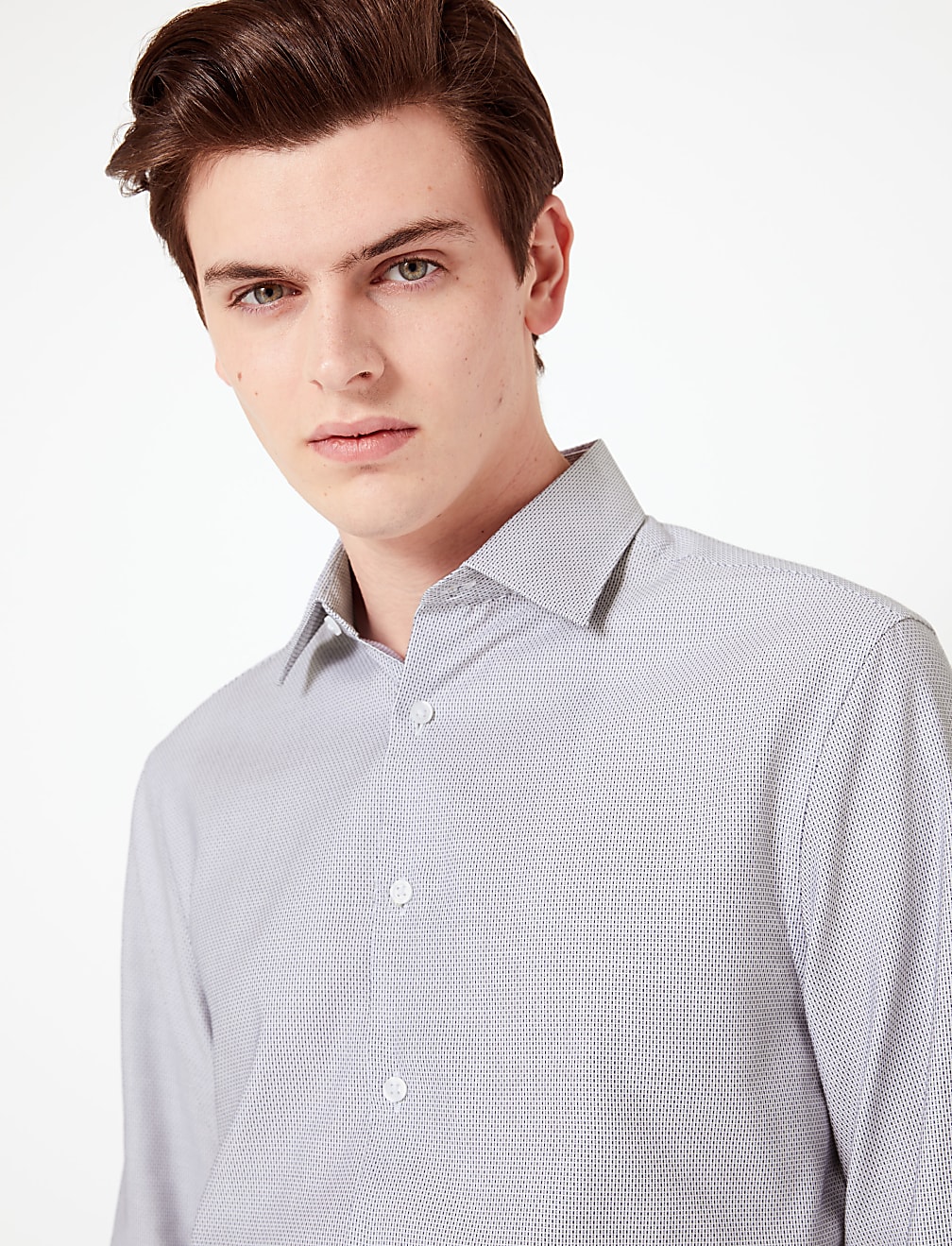 Slim Fit Easy Iron Shirt with Stretch