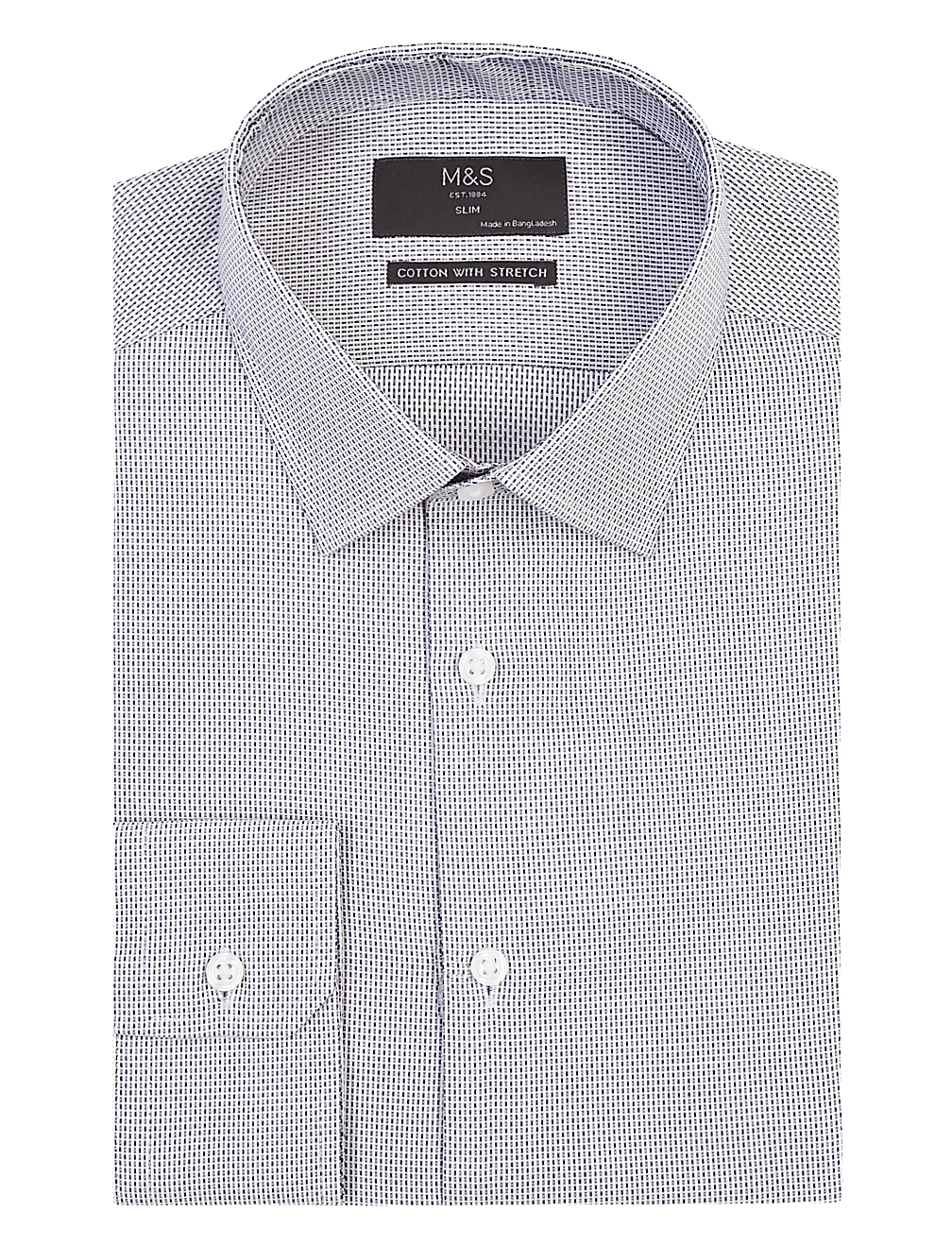 Slim Fit Easy Iron Shirt with Stretch