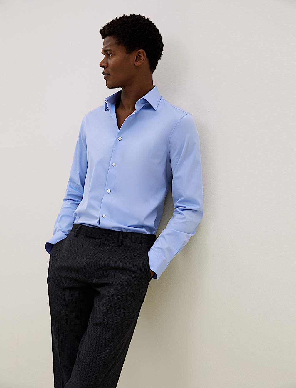 Slim Fit Cotton Rich Stretch Shirt