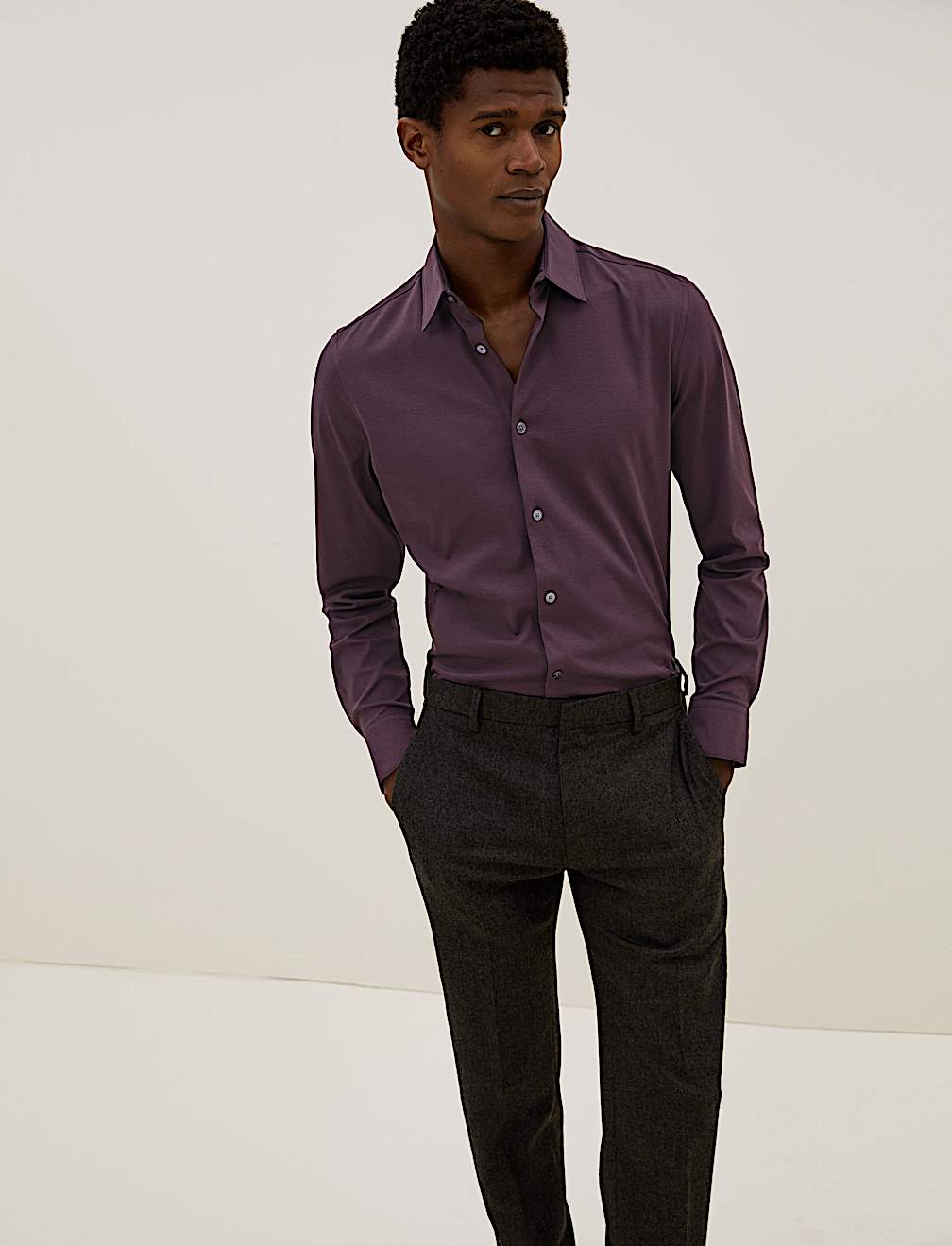 Slim Fit Jersey Cotton Shirt