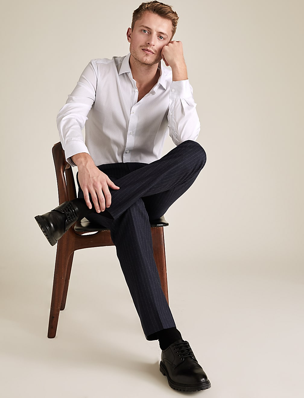 Tailored Fit Stretch Check Shirt